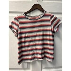 Y2K American Eagle Striped Ladies Shirt Vintage Small
